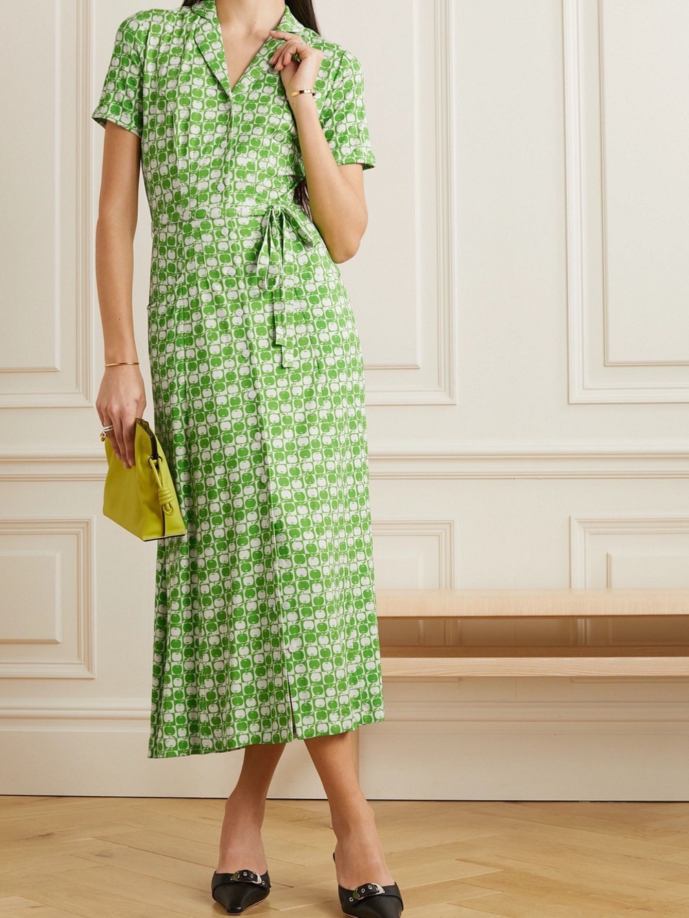 HVN Jersey Long Maria Print Dress
